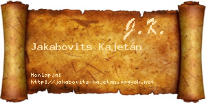 Jakabovits Kajetán névjegykártya